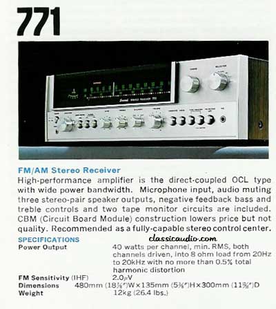 74 Sansui 771 Stereo Receiver 40-45 watts RMS Per C warm sound MIJ $385